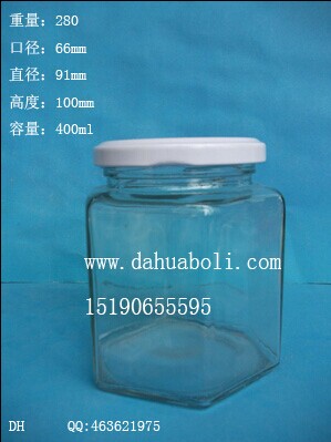 400ml六棱蜂蜜玻璃瓶