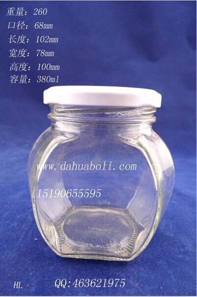 380ml六面蜂蜜玻璃瓶