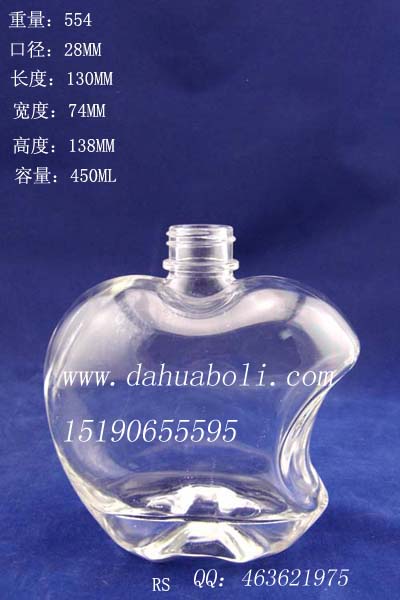 450ml厚底晶白料苹果酒瓶