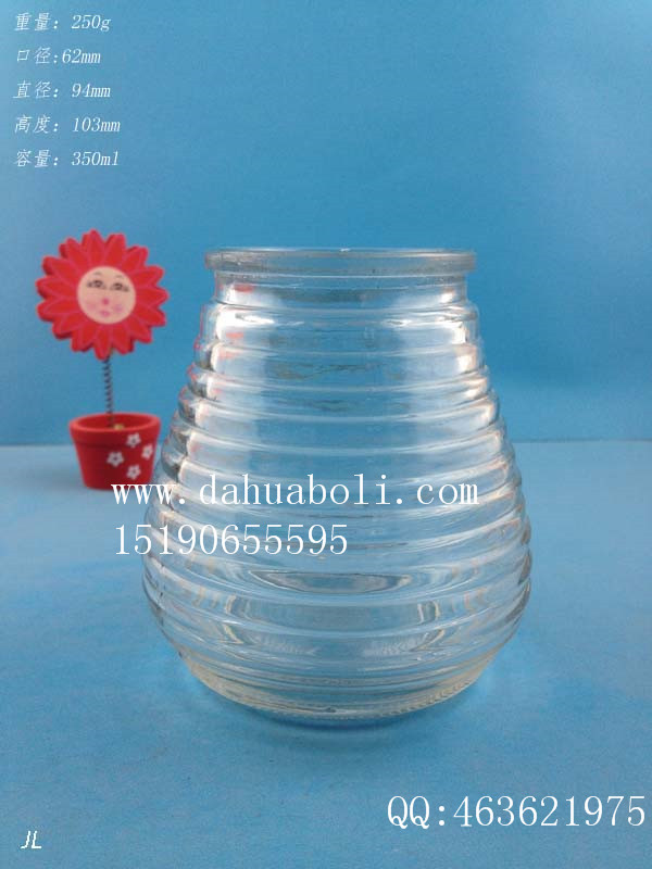 350ml螺纹玻璃烛台