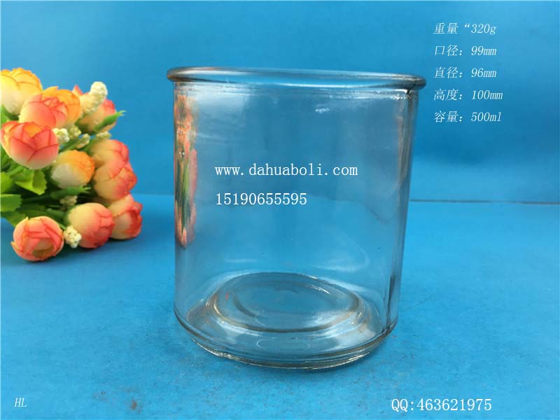 500ml直筒玻璃烛台