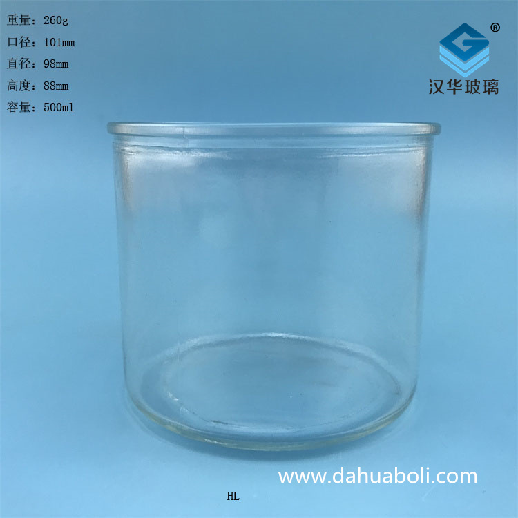 500ml出口直筒玻璃烛台