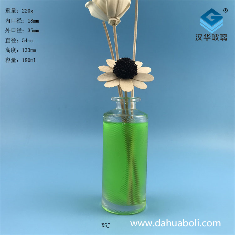 180ml木塞口斜纹圆柱形香薰分装瓶