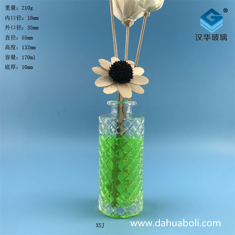 170ml平口菱形圆柱形香薰玻璃瓶