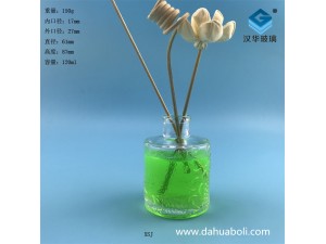 120ml平口圆形雕花玻璃香薰瓶